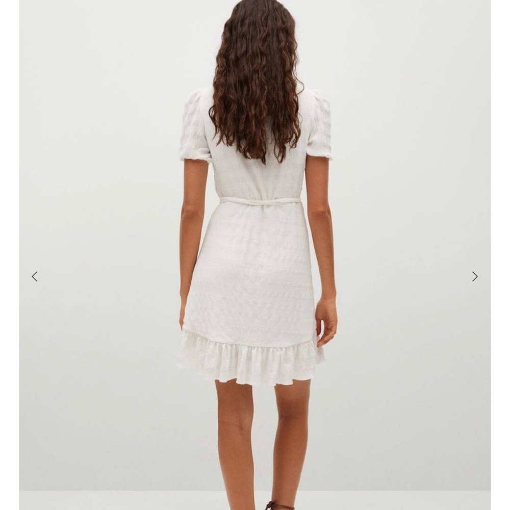 Mango Textured Ruffled Wrap Dress - Picture 2 of 5